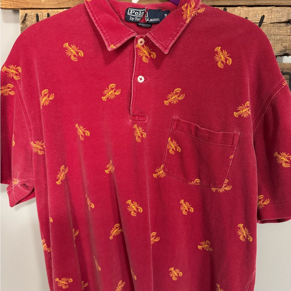 Polo by Ralph Lauren Red Polo with Yellow Accents vintage lobster